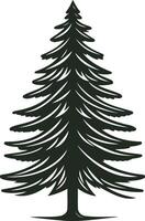 A classic, black and white silhouette of a pine tree, perfect for nature inspired logos, branding, or design projects vector