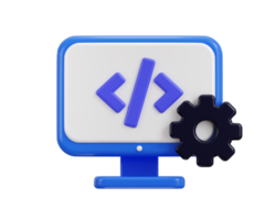 Computer and program code development coding icon screen IT technologies website programming project data programming software engineer icon png