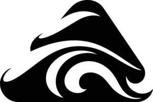 A stylized, abstract wave design in black and white, perfect for branding, logos, or as a graphic element for web and print vector