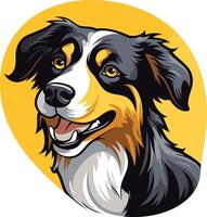 Cute cartoon border collie with a friendly smile, perfect for pet related branding or websites vector