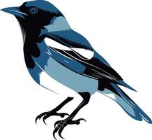 Stylized bluebird illustration in a minimalist, modern style vector