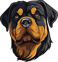 A friendly rottweiler dog looking straight ahead with a playful expression vector