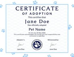 Adoption Certificate template