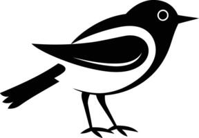 Simple and stylish black and white silhouette of a small bird vector