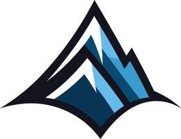 Abstract mountain logo design, featuring a bold, stylized peak with a blue and white color scheme vector