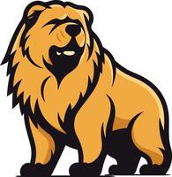 A fierce and bold cartoon chow chow dog, perfect for branding, t shirts, and mascot designs vector