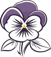 A simple yet elegant line drawing of a pansy flower, perfect for adding a touch of nature to designs vector