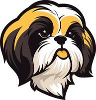 Cute and playful, this cartoon shih tzu illustration is perfect for pet related branding, websites, social media, and merchandise vector