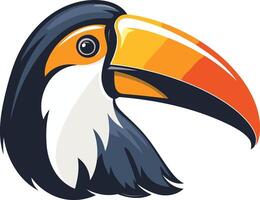 Vibrant illustration of a toucan with a colorful beak vector