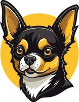Cute cartoon chihuahua with big ears and playful expression vector