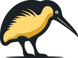 A stylized illustration of a kiwi bird, perfect for logos, branding, and nature themed designs vector