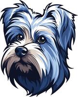 A stylized illustration of a yorkshire terrier with blue and white fur vector