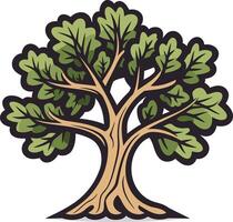 A stylized illustration of a large tree with green leaves, perfect for representing growth, nature, and sustainability vector