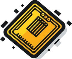 A stylized illustration of a microchip, perfect for technology, electronics, and data related projects vector