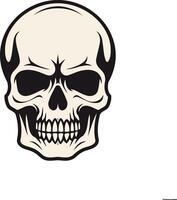 A detailed illustration of a human skull with a menacing expression, perfect for adding a touch of darkness to designs vector
