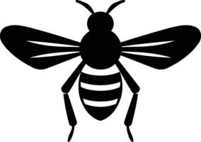 A simple yet striking silhouette of a bee, perfect for logos, branding, and illustrations related to nature, pollination, and sustainability vector