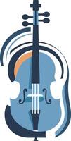 Modern, abstract illustration of a cello, perfect for music related projects, branding, or design elements vector