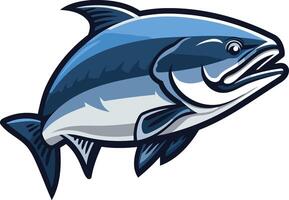 A vibrant and detailed illustration of a blue and white fish with a dynamic pose vector