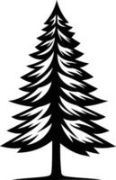 A simple yet striking silhouette of a fir tree, perfect for nature inspired logos, branding, and design projects vector