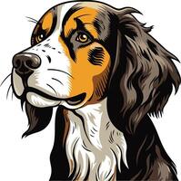 A charming illustration of a dog's head, captured in a profile view, highlighting its soft, fluffy fur and endearing expression vector