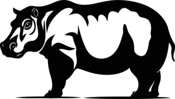 A striking silhouette of a hippopotamus, perfect for adding a touch of wildlife to your designs vector