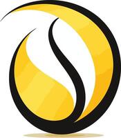 Abstract logo design with a yellow s shaped element vector