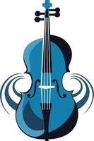 A stylized blue cello with abstract swirling shapes, perfect for music related branding, posters, and websites vector