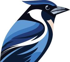 A striking blue jay illustration, perfect for creating bold and memorable logos, branding, and designs vector