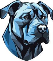 Geometric illustration of a blue dog's head, perfect for branding, logos, and designs that need a strong and loyal animal image vector