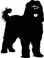 A simple black and white silhouette of a happy dog, perfect for pet related designs, social media, or to add a touch of cuteness to any project vector