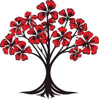 Red Flower Tree Illustration vector