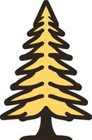 Simple and modern cartoon illustration of a yellow pine tree, perfect for adding a touch of nature to your designs vector