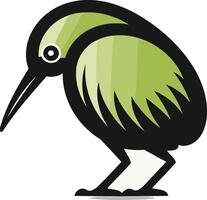 A bold and simple illustration of a kiwi bird, perfect for logos, branding, and design projects related to new zealand, nature, and wildlife vector