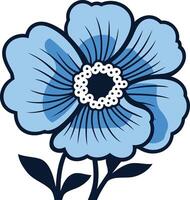 A simple yet charming blue flower, perfect for adding a touch of nature and vibrancy to your designs vector
