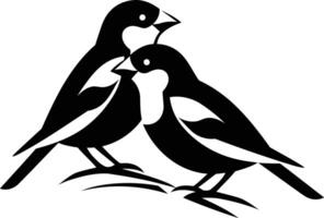 A simple yet elegant illustration of two birds, perfect for use as a logo, icon, or design element vector