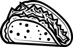 A simple yet delicious line drawing of a taco vector