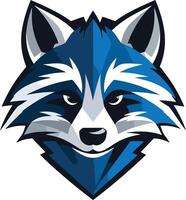 A bold and striking element illustration of a raccoon's face vector
