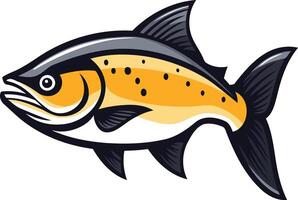 A vibrant cartoon illustration of a salmon, perfect for use in branding, signage, or as a fun graphic for fishing related projects vector