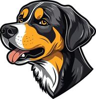 A bold and expressive illustration of a bernese mountain dog head, perfect for branding, design projects, or pet related content vector