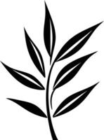Simple, elegant black and white twig illustration vector