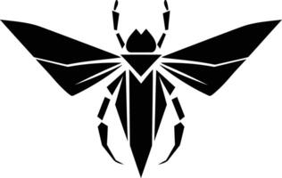 Geometric insect silhouette with wings spread, perfect for logo design, branding, and graphic art projects vector