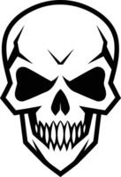 A bold, black and white illustration of a skull, perfect for edgy designs, branding, and tattoos vector