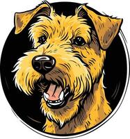 A friendly and playful illustration of a wirehaired fox terrier, perfect for branding or merchandise for dog lovers vector