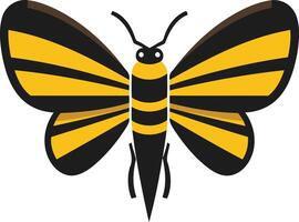 Simple and stylish flat design illustration of a yellow and black butterfly vector