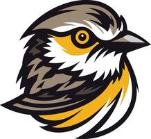 A bold and dynamic illustration of a bird's head, perfect for sports teams, mascots, and branding vector