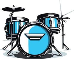 A vibrant illustration of a drum set, perfect for adding a musical touch to your designs vector