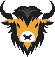 A bold and striking illustration of a yak head, perfect for branding, logos, and designs related to strength, resilience, and nature vector