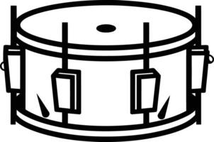 A simple line drawing of a snare drum vector