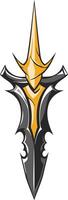 A sharp, stylized dagger with a golden tip vector