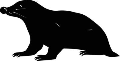 Simple black and white silhouette of a badger, perfect for illustrating books, websites, and other projects vector